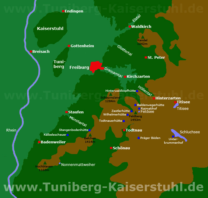 Tuniberg-Kaiserstuhl Karte