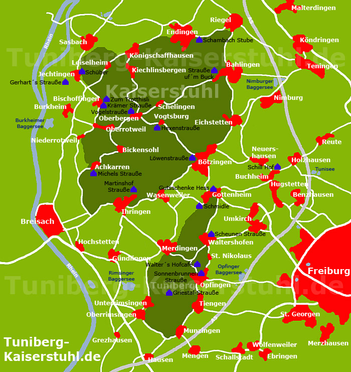 Tuniberg-Kaiserstuhl Karte
