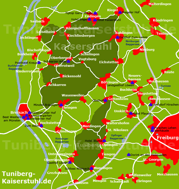 Tuniberg-Kaiserstuhl Karte