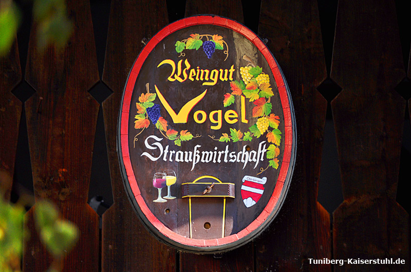Straußenwirtschaft Kaiserstuhl Straußenschild